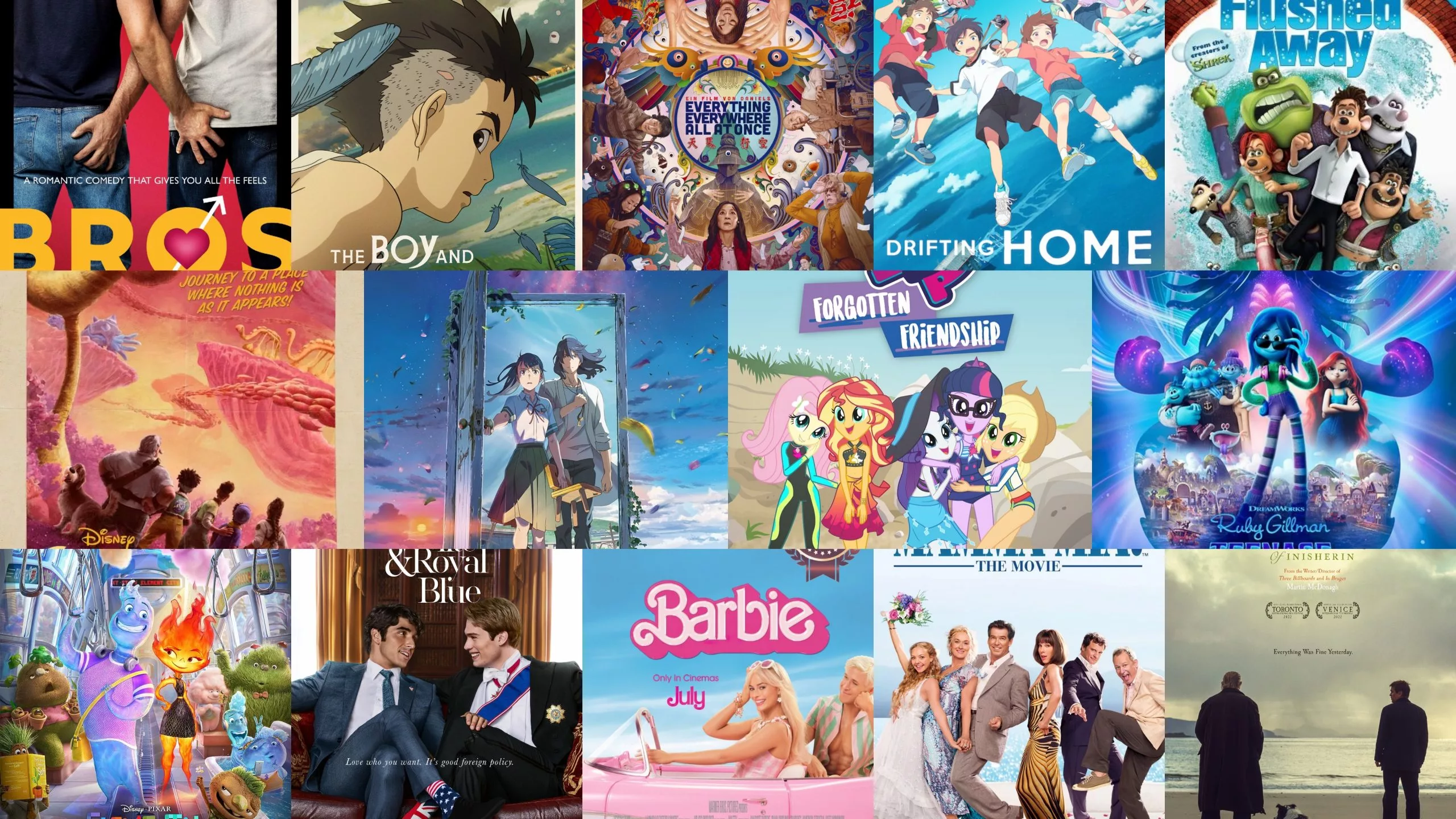 A photo collage of 14 movie posters.