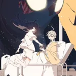 A story concerning sweets – short Manhua review A page from the "A story concerning sweets" Manhua. Bai Xiao Xiao is sitting on a hospital bed on the right, Feng Tang is hovering left next to her and the night owl is watching above them.