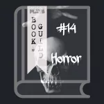 A book icon with a greyscale photo of an animal skull with a hand in a marionette-style placed above. Photo by Max Kleinen from Unsplash. A bookmark on the left side of the book, with the Pending Plays logo at the top and "Book Guild" in vertical format below. On the right of the book it says "#14 Horror" in a bold font with dripping liquid.